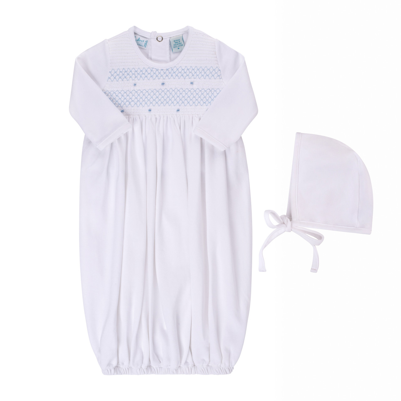 Kissy Kissy Short Embroidered Christening Gown- Bethany – By George Baby  732-939-1135